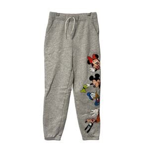 Disney Parks Youth Kids Sweatpants Characters Mickey Minnie Pockets Gray 7/8‎